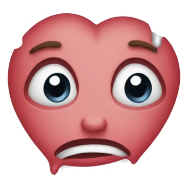Crying heart face sticker