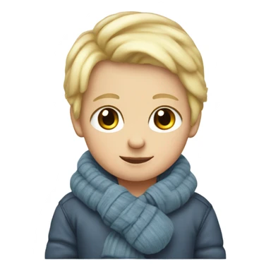 blonde babyboy wearing mittens sticker