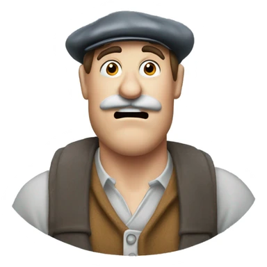 desperate dan with a flat cap sticker