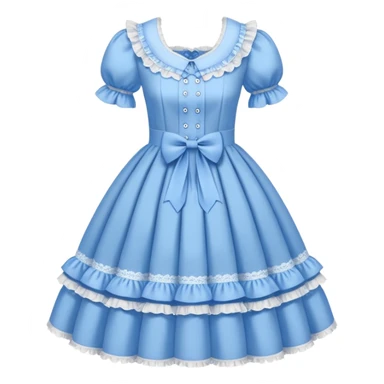 Lolita dress, white and blue sticker