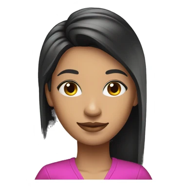 casino cashier with long, straight black and fuchsia hair sticker