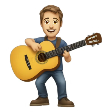 Francis Cabrel avec sa guitare sticker