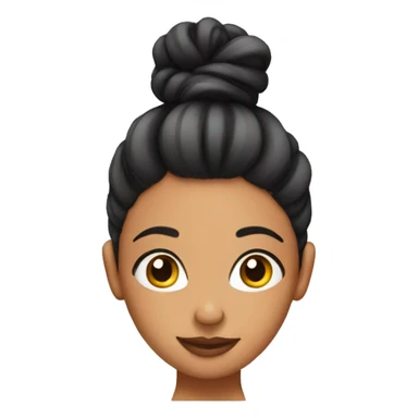 Girl in a bun with strands of hair on a laptop sticker