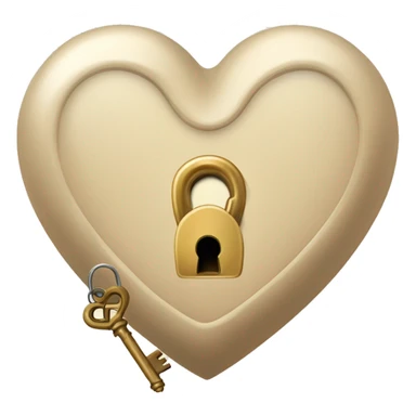 vintage beige heart-shaped lock and key sticker