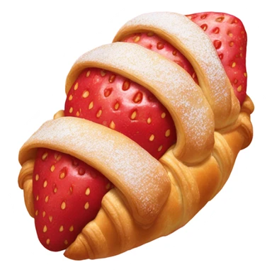 Strawberry croissant and ￼ sticker