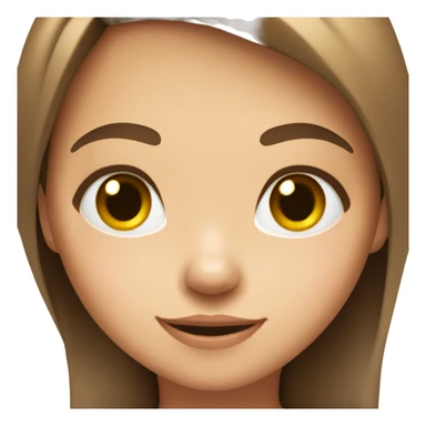 A girl with brown hair and light skin making a wink face sticker