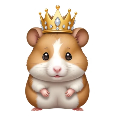 Hamster wearing a tiny tiara sticker