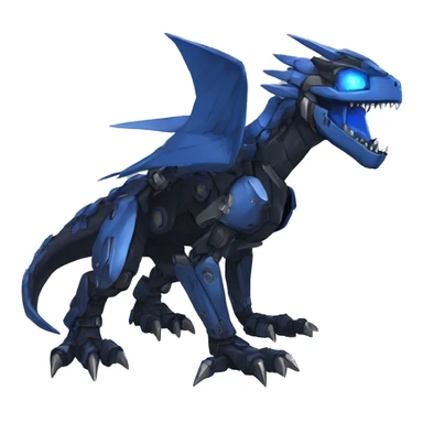  Cool Edgy Black Blue Digimon-Fakemon-Raptor-Dragon-Mecha full body sticker