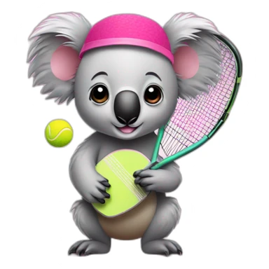 koala with pink head band playing padel sticker
