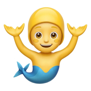 Pleading Face Emoji with swimming fins sticker