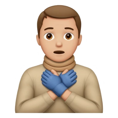 Man with hands gripped around neck crossed like he is choking sticker