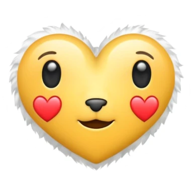 heart made out of white fur sticker