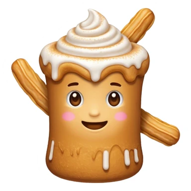 Now make, a Marshmellow churro emoji. Like, mixed together. sticker