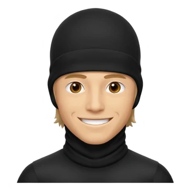 A guy with a mullet and a black baclava sticker