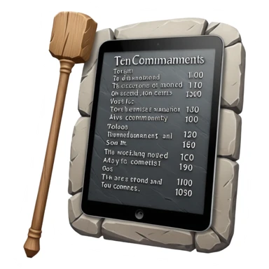 Ten commandments tablets and staff sticker