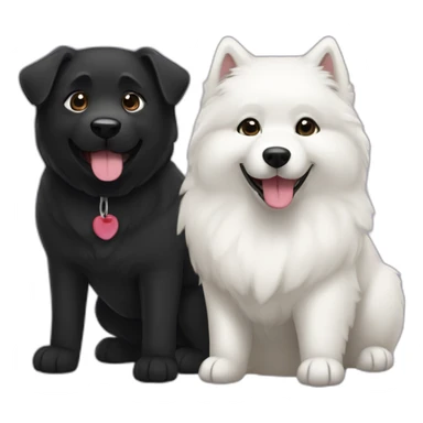 samoyed and BLACK-labrador sticker