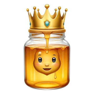 Honey jar with a crown on top sticker
