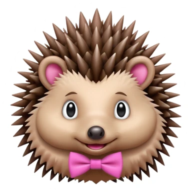 Hedgehog with a pink bowtie sticker