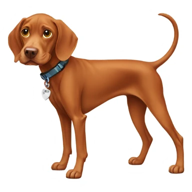 happy vizsla with dog collar, full body sticker
