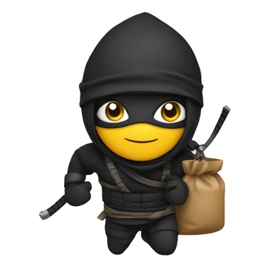 Ninja photograph with a bag pack  sticker