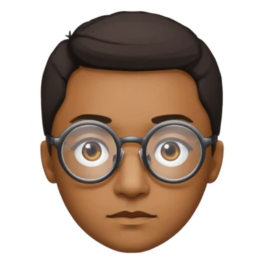 une personne de face avec des detail et des accessoirs/lunettes dans un rond  sticker