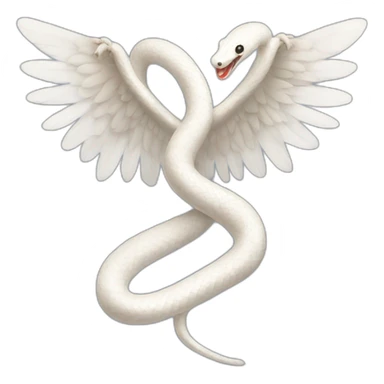 White snake with angel wings sticker
