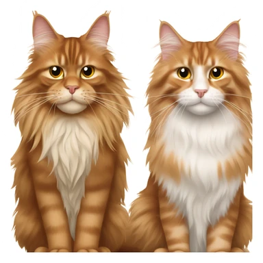 Brown maine coon cat with orange main coon cat sticker