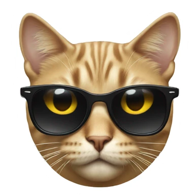 Cat with deal with it sunglasses sticker