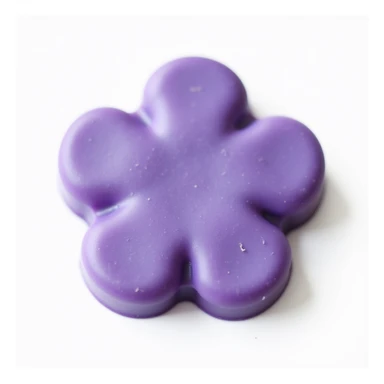 realistic purple flower-shaped candy, isolated on a transparent background, no visible background sticker