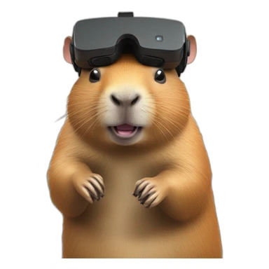 full body capybara in vr headset christmas sticker