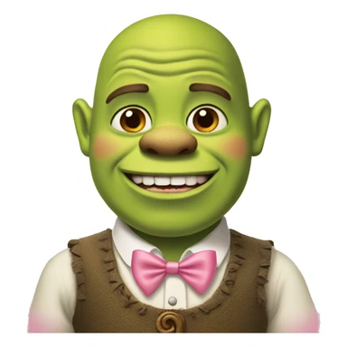 Shrek with pink bow sticker
