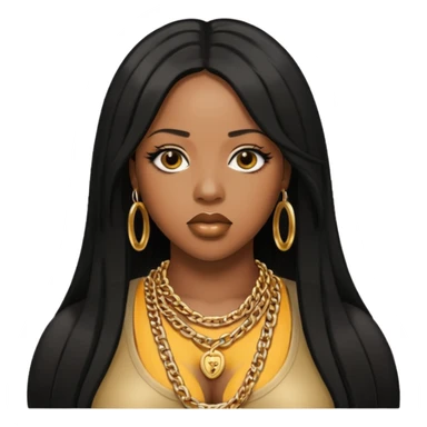 Remy Ma with black long hair sticker