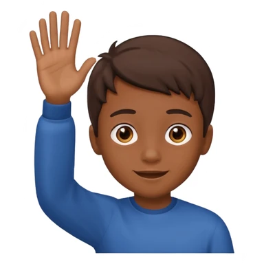generate emoji of boy saying hii sticker