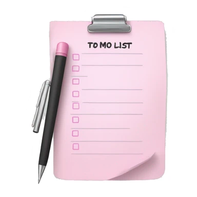 Light pink to do list with pen sticker