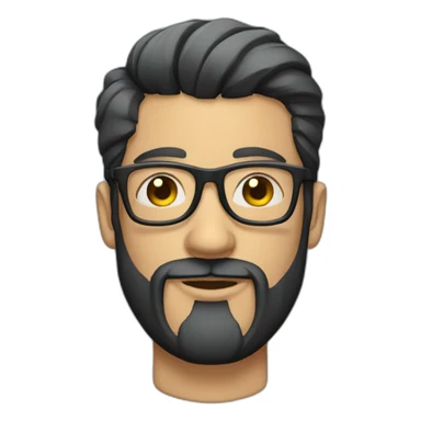 Guy with a beard long face and glasses and tattoos sticker