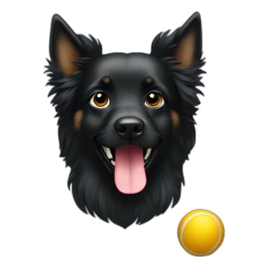 groenendael dog with ball in mouth sticker