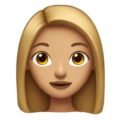 Make a girl with straight long hair, tanned skin, brown eyes, big lips sticker