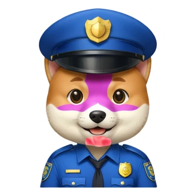 shiba inu police man sticker