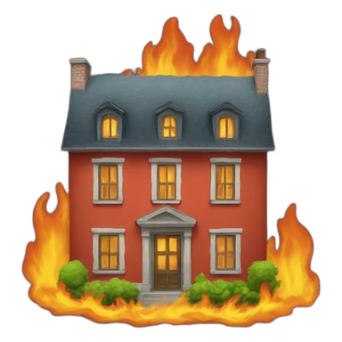 Maison en feu sticker