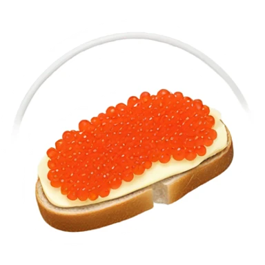 open sandwich with only two ingredients: red caviar and butter sticker
