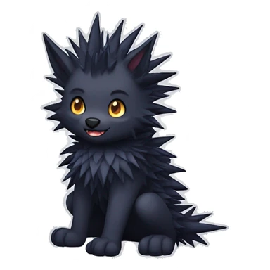 Dark Edgy Cool Cute Fluffy Spiky FurSona Fakemon Full Body sticker