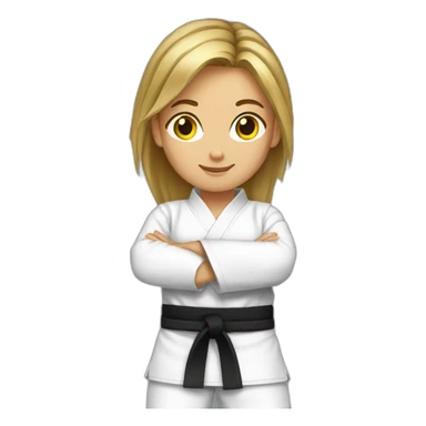 girl karate black belt sticker