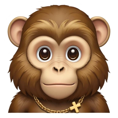 monkey with a cross necklace sticker