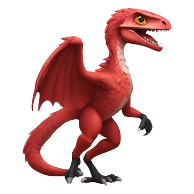 a red raptor with a big claw on his feet sticker