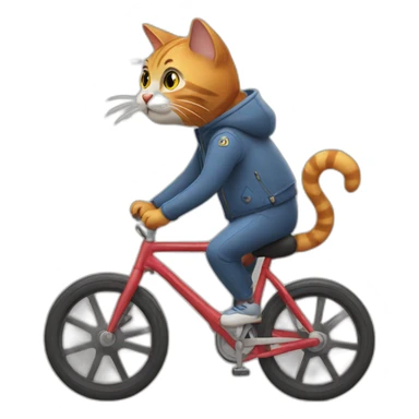 Cat riding cycle sticker