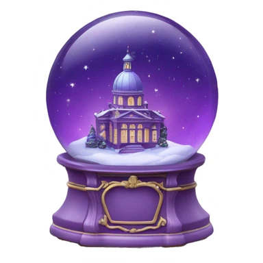 vintage purple rococo night sky snow globe sticker