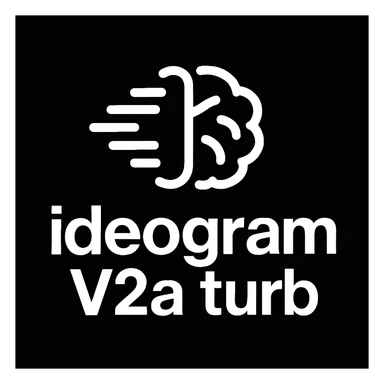 recreate this logo with text of "ideogram V2a turb", MAKE IT FIT IN SQAURE  sticker