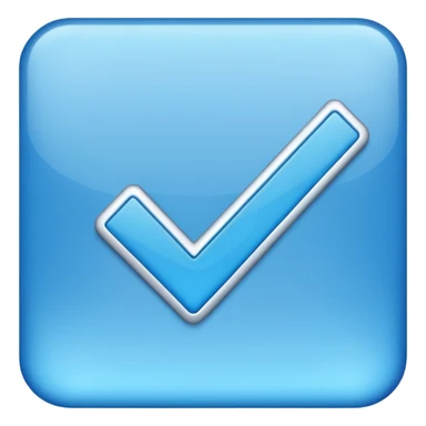 Una raya como ✔️ así pero azul y un cadrado así pero el ✔️ sea más grande sticker