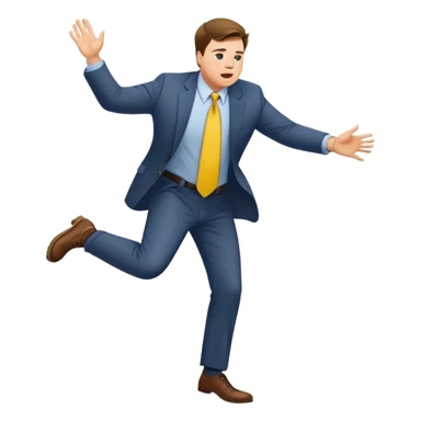 JD Vance falling backwards with one foot slipping on a single banana peel on the ground sticker