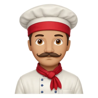 chef with a mustache and red scarf sticker